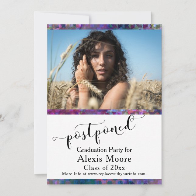 Festa de formatura exclusiva adiada Cartão com fot (Frente)