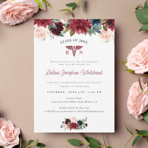 Festa de formatura Floral Vermelha da Borgonha Méd