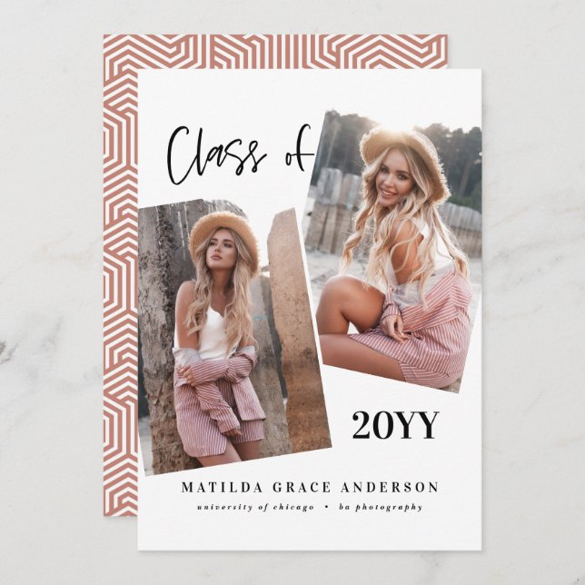 Festa de formatura geométrica de fotografia de ter (Frente/Verso)