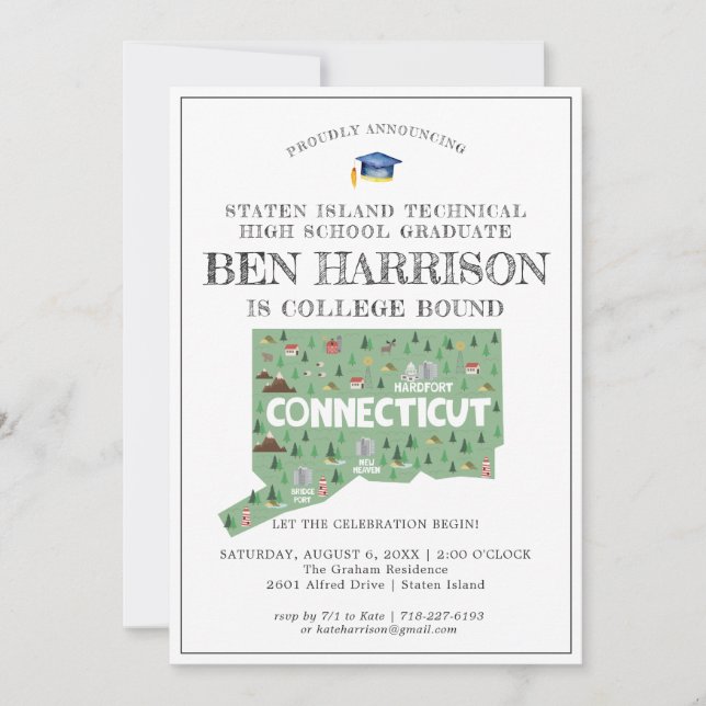 Festa de Formatura para Faculdade em Connecticut (Frente)
