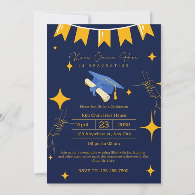 Festa de formatura Salvar o Convite de Data (Frente)