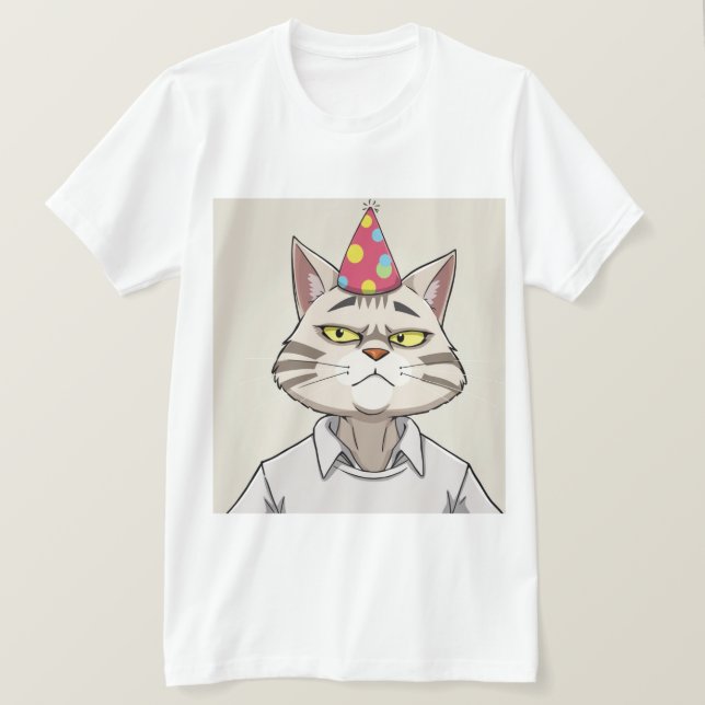 Festa de Gato Engraçado Que T-Shirt - Snarky (Frente do Design)