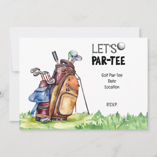 Festa de golfe salvando o convite de data para gol (Frente)