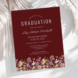 Festa de Graduação Boho Selvagem Orçamento Burgund