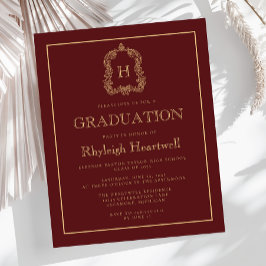 Festa de Graduação Orçamento Burgundy Gold Crest
