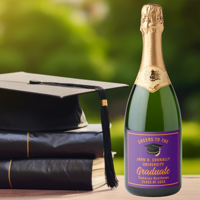 Festa de Graduação Personalizada Laranja Roxo Grad (Criador carregado)