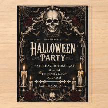 Festa de Halloween com Caveira Gótica