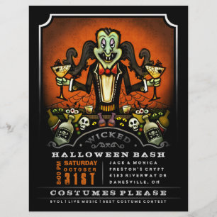 Festa de Halloween Convide 8,5 x 11 Flyer Dracula