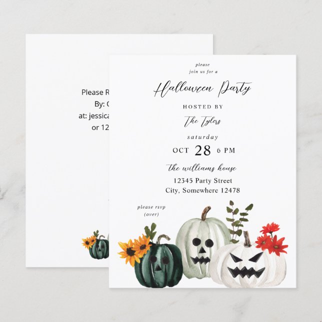 Festa de Halloween do Abobrinha de Truque ou Trata (Frente/Verso)