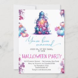 Festa de Halloween Festiva do Pastel Blue Convite
