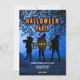 Festa de Halloween no Cemitério de Zumbi Assustado