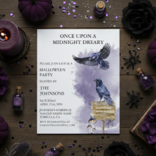 Festa de Halloween Raven Crow Watercolor