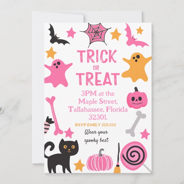 Festa de Halloween, Trick ou Tratar convite assust (Frente)