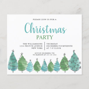 Festa de Natal Árvores de Natal com Aquarela de Or