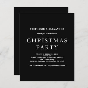 Festa de Natal Branco Simples e Preto