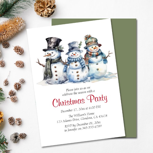 Festa de Natal Convite para Férias de inverno de S (Invite your guests to your Christmas party with this warm and charming holiday-themed invitation!)