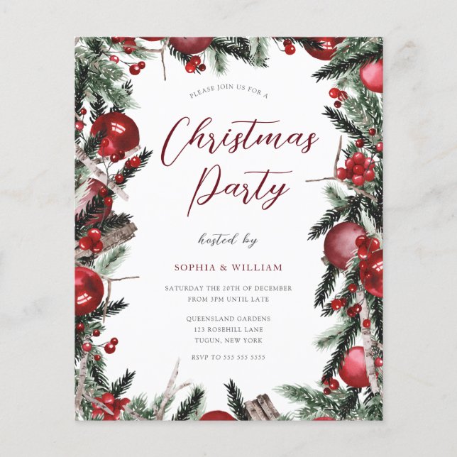 Festa de Natal Convite para Orçamento das Fronteir (Frente)