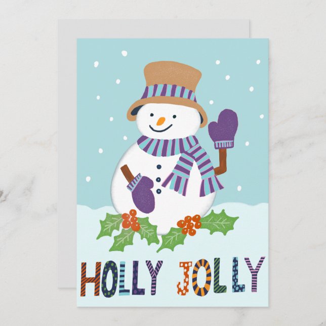 Festa de Natal de Holly Jolly Snowman, uma beleza (Frente/Verso)