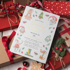 Festa de Natal de Inverno Adorável Dourada