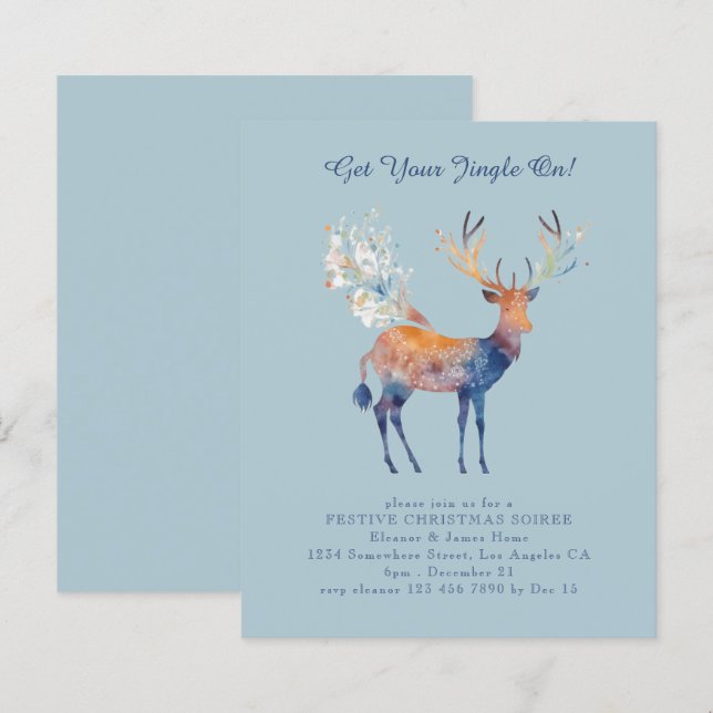 Festa de Natal de Reindet Festivo para Orçamento C (Frente/Verso)