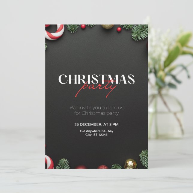 Festa de Natal do Convite Vermelho Verde (Em pé/Frente)