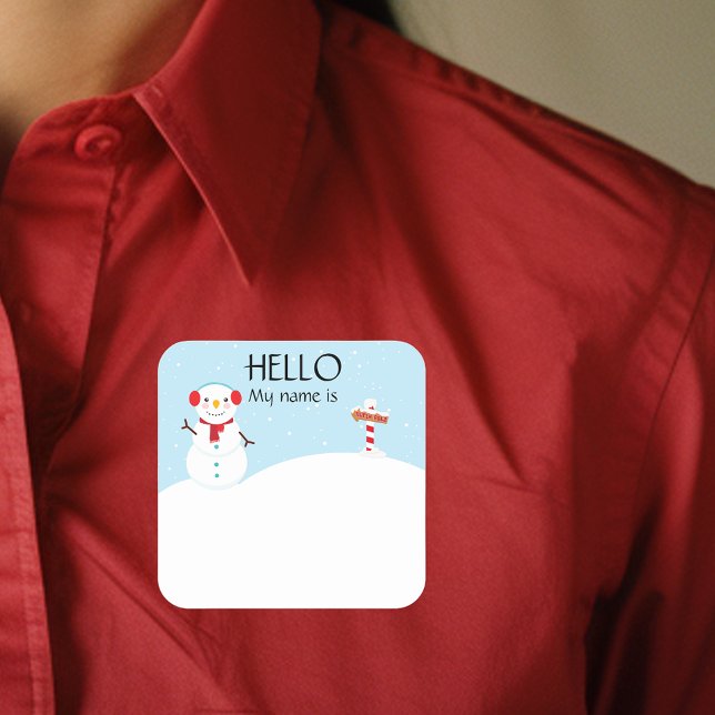 Festa de Natal - Nome de etiqueta de neve (Criador carregado)