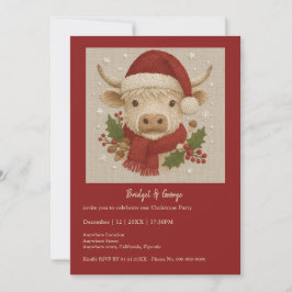 Festa de Natal Russo Highland Cow e Santa Hat