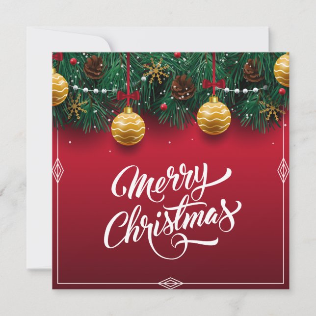 Festa de Natal Vermelho Elegante | Convite (Frente)