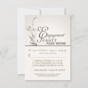 festa de noivado bonita RSVP da tipografia