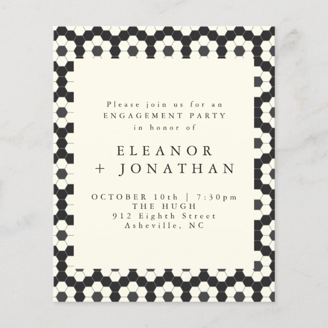 Festa de noivado de Geometria Branca Retroativa (Frente)