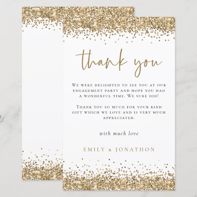 Festa de noivado Dourada do Glitter do Orçamento O (Frente/Verso)