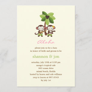 Festa de noivado ou Convite para Chá de Luau Maca