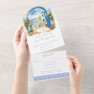 Festa de noivado Santorini Grécia com Rsvp