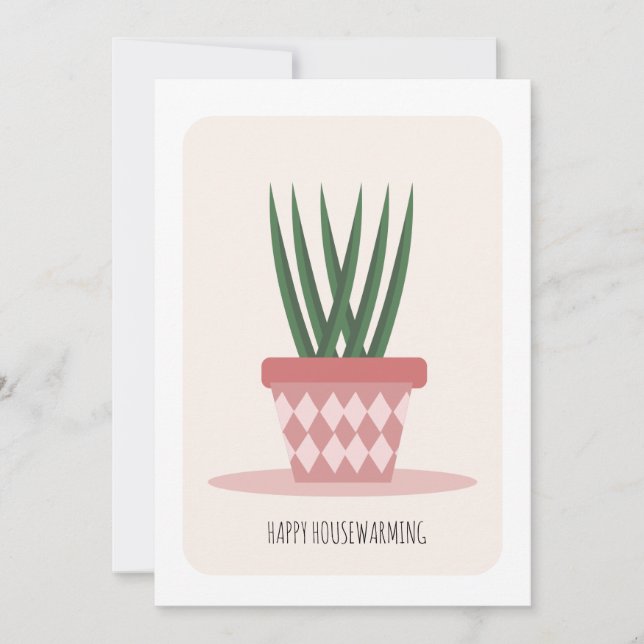 Festa de Nova Casa na Aloe Potted Plant (Frente)