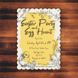 Festa de Páscoa escalada e convite de caça de ovos