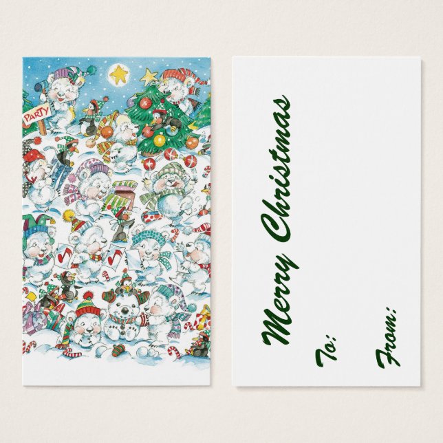 Festa de Pinguim do Urso Polar de Natal Bonito (Frente & Verso)