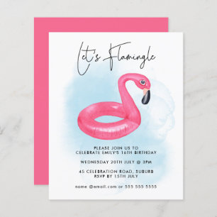 Festa de Piscina de Verão, Pink Flamingo Teen Birt