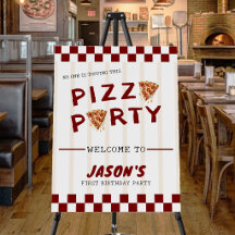 Festa de Pizza Aniversário Infantil Listrado
