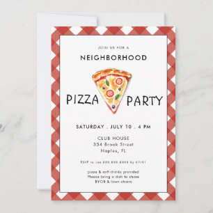 Festa de pizza convite de festas de Verão