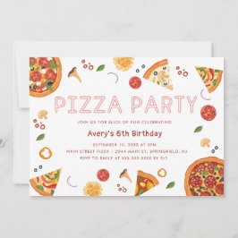 Festa de Pizza Moderna Todos Os Anos Convite De An