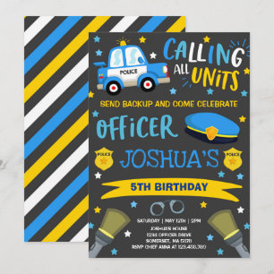 Festa de Policial de Convite de Aniversário da Po