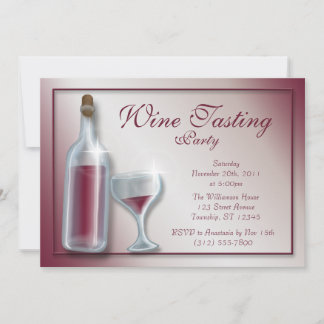 Festa de Provando de Vinho ~ Convites Burgundy