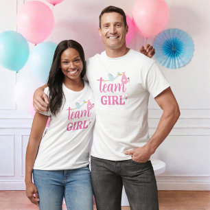 Festa de Revelação de Gênero Menina Time Camiseta 