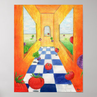 Festa de Salada de Impressão de Tomate e Cozinha R