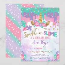 Festa de Slimus de Convite de Aniversário do Unicó