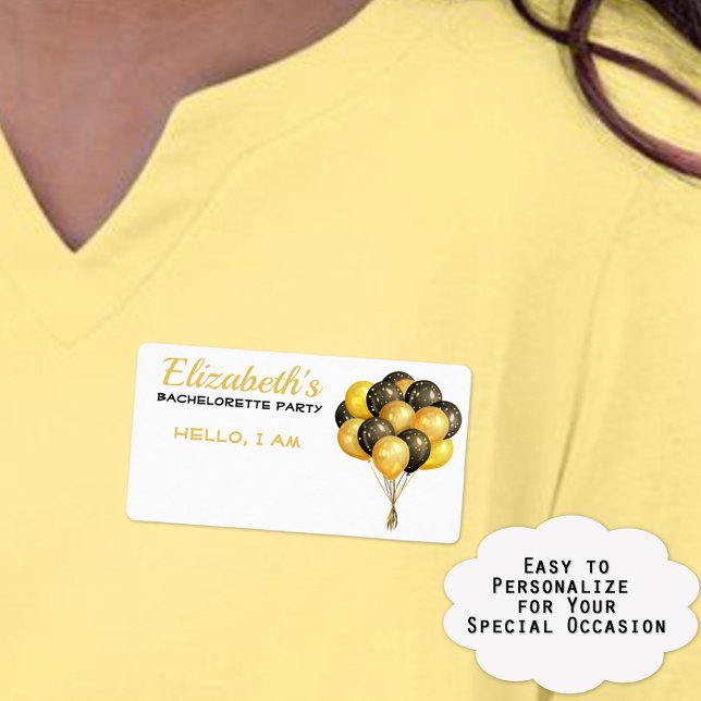 Festa de solteira Balões Nomes de etiqueta de Etiq (Help guests remember the names of others at your very special event with paper label name tags.)