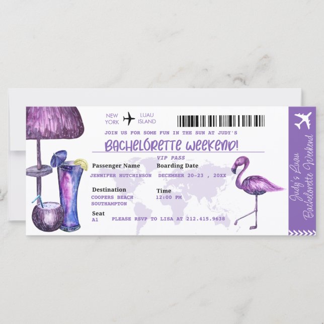 Festa de solteira | Convites de festas tropicais (Frente)