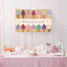 Festa de Sorvete Bonita Menina 2 Anos Aniversário