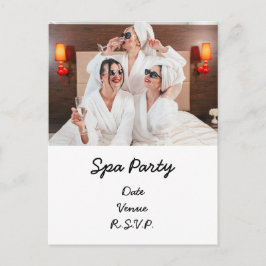 Festa de spa com convite personalizado com sua fot