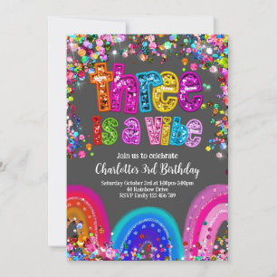 Festa de Sparkle de Meninas de Convite aniversário